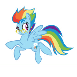 Size: 1280x1280 | Tagged: safe, artist:varwing, derpibooru import, part of a set, rainbow dash, pony, g4, alternate hairstyle, glasses, middle aged, older, older rainbow dash, simple background, solo, white background