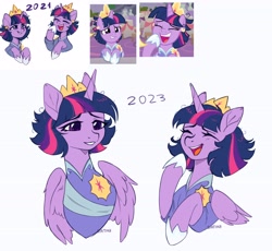 Size: 3312x3048 | Tagged: safe, artist:siatikas, derpibooru import, twilight sparkle, twilight sparkle (alicorn), alicorn, pony, unicorn, g4, the last problem, clothes, dress, ear piercing, earring, elegant, female, gown, hoof shoes, horn, jewelry, mare, old art, piercing, redraw, regalia, screencap reference, second coronation dress, simple background, white background