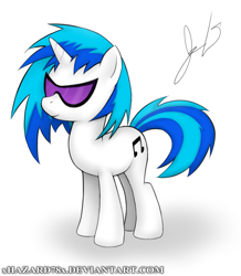 Size: 835x956 | Tagged: safe, artist:xhazard78x, derpibooru import, dj pon-3, vinyl scratch, pony, unicorn, g4, female, horn, signature, simple background, solo, url, vinyl's glasses, white background