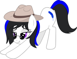 Size: 7350x5646 | Tagged: safe, artist:firlin123, derpibooru import, oc, oc only, oc:blueoriginpone, earth pony, pony, .svg available, absurd resolution, female, hat, iwtcird, mare, meme, simple background, solo, sunglasses, svg, transparent background, vector