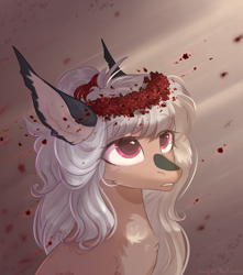 Size: 1744x1976 | Tagged: safe, artist:vitani, derpibooru import, oc, oc only, pony, bust, female, floral head wreath, flower, mare, portrait, solo