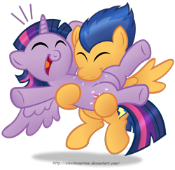 Size: 2505x2429 | Tagged: safe, artist:aleximusprime, derpibooru import, flash sentry, twilight sparkle, twilight sparkle (alicorn), alicorn, pony, g4, bipedal, cute, diasentres, duo, female, flashlight, male, mare, raspberry, shipping, simple background, straight, tickling, tongue, tongue out, transparent background, tummy buzz, twiabetes