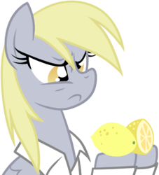 Size: 394x433 | Tagged: safe, artist:equestria-prevails, derpibooru import, derpy hooves, pegasus, pony, g4, female, fill error, food, lemon, mare, simple background, solo, transparent background