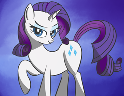 Size: 3300x2550 | Tagged: safe, artist:crimsonstride, derpibooru import, rarity, pony, unicorn, g4, clip studio paint, eyeliner, eyeshadow, gradient background, horn, lidded eyes, looking at you, makeup, solo