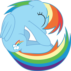 Size: 5788x5712 | Tagged: safe, artist:firlin123, derpibooru import, rainbow dash, pegasus, pony, g4, .svg available, absurd resolution, ears, eyes closed, female, floppy ears, folded wings, mare, simple background, spinning, svg, transparent background, vector, wings