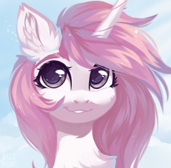 Size: 1880x1842 | Tagged: safe, artist:vitani, derpibooru import, oc, oc only, pony, unicorn, bust, chest fluff, ear tufts, female, horn, mare, portrait, solo