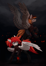 Size: 2480x3508 | Tagged: safe, artist:koviry, derpibooru import, oc, oc only, oc:unnamed pegasus, pegasus, pony, fallout equestria, commission