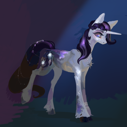 Size: 3600x3600 | Tagged: safe, artist:yanisfucker, derpibooru import, oc, oc only, pony, unicorn, abstract background, horn, looking at you, solo