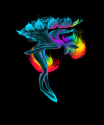 Size: 2500x3000 | Tagged: safe, artist:yanisfucker, derpibooru import, rainbow dash, pegasus, semi-anthro, g4, arm hooves, black background, color porn, eyes closed, high res, simple background, solo