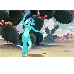 Size: 2000x2000 | Tagged: safe, derpibooru import, edit, screencap, princess ember, anthro, dragon, g4, blank space, butt, cactus, caption, dancing, desert, dragoness, drawing, female, image macro, it had to be you, looney tunes, my little pony: friendship is magic, photo, princess embutt, rotoscope, solo, text