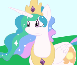 Size: 1064x899 | Tagged: safe, artist:cmara, derpibooru import, princess celestia, alicorn, pony, g4, female, jewelry, regalia, solo