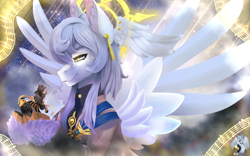 Size: 1920x1200 | Tagged: safe, artist:brainiac, derpibooru import, earth pony, pegasus, crossover, digital painting, female, honkai: star rail, hypnosis, male, mare, micro, stallion, stelle (honkai: star rail), sunday (honkai: star rail)