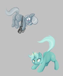 Size: 1000x1200 | Tagged: safe, artist:darkdoomer, derpibooru import, lyra heartstrings, silver spoon, earth pony, pony, unicorn, g4, butt, camera, cute, dock, duo, female, filly, foal, glasses, horn, magic, magma.com, mare, plot, silverbetes, simple background, tail, telekinesis, underhoof