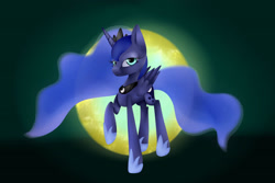 Size: 3000x2000 | Tagged: safe, artist:sleepicookie, derpibooru import, princess luna, pony, g4, moon, solo