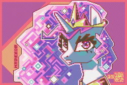 Size: 1920x1280 | Tagged: safe, artist:boxwari, derpibooru import, princess celestia, alicorn, pony, g4, bust, digital art, female, looking at you, mare, pixel art, signature, solo