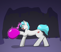 Size: 900x765 | Tagged: safe, artist:defilerzero, derpibooru import, oc, oc only, oc:minty candy, pony, unicorn, cave, horn, magic, open mouth, sequence, slime, solo, story included