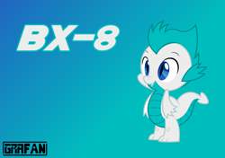 Size: 2670x1881 | Tagged: safe, artist:gradiusfanatic, derpibooru import, oc, oc only, oc:bx-8, dragon, dragon oc, gradient background, male, non-pony oc, solo