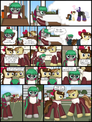 Size: 1750x2333 | Tagged: safe, artist:99999999000, derpibooru import, oc, oc only, oc:li anna, oc:mar baolin, oc:zhang cathy, earth pony, pegasus, unicorn, comic:affection, comic, female, glasses, horn, school