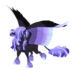 Size: 5600x5100 | Tagged: safe, artist:gigason, derpibooru import, oc, oc:dark star, pegasus, pony, absurd resolution, colored wings, female, mare, multicolored wings, offspring, parent:thunderlane, parent:twilight sparkle, parents:twilane, simple background, solo, transparent background, wings