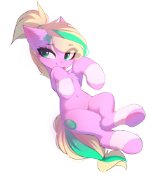 Size: 3364x3856 | Tagged: safe, alternate version, artist:empress-twilight, derpibooru import, oc, oc only, oc:emerald bubble, earth pony, pony, :p, belly, belly button, blushing, cheek fluff, chest fluff, clothes, colored pupils, commission, crossed legs, cute, ear fluff, ears, earth pony oc, eye clipping through hair, eyebrows, eyebrows visible through hair, eyelashes, eyeshadow, female, female oc, flower, flower in hair, green eyes, green pupils, hair tie, high res, hock fluff, leg fluff, leg warmers, lidded eyes, looking back, makeup, mane tie, mare, mare oc, pink coat, pink eyeshadow, raised hooves, shiny mane, shiny tail, simple background, smiling, solo, sparkles, tail, tail tie, thin, three quarter view, tied mane, tied tail, tongue, tongue out, transparent background, two toned mane, two toned tail, underhoof, ych result