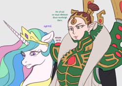 Size: 2150x1512 | Tagged: safe, artist:mixuen_chan, derpibooru import, princess celestia, alicorn, pony, g4, eldar, farseer macha, i think we're gonna have to kill this guy, meme, voice actor joke, warhammer (game), warhammer 40k