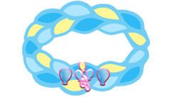 Size: 738x400 | Tagged: safe, artist:lizzmcclin, derpibooru import, pinkie pie, g4, bracelet, charm, cutie mark, jewelry, pinkie pie's cutie mark, simple background, transparent background, vector