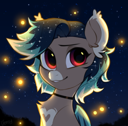 Size: 976x956 | Tagged: safe, artist:vensual99, derpibooru import, oc, oc only, oc:aviera betelgeuse, bat pony, pony, bat pony oc, bat wings, night, solo, wings