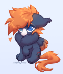 Size: 2200x2600 | Tagged: safe, artist:avroras_world, derpibooru import, part of a set, oc, oc only, earth pony, hybrid, pegasus, chest fluff, coat markings, commission, cute, eye clipping through hair, facial markings, heart, high res, light blue background, simple background, snip (coat marking), solo, unshorn fetlocks, ych result