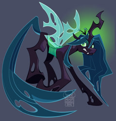 Size: 2048x2139 | Tagged: safe, artist:womaneater, derpibooru import, queen chrysalis, changeling, changeling queen, pony, g4, solo