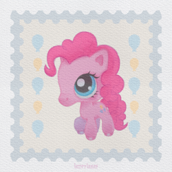 Size: 1500x1500 | Tagged: safe, artist:lompyloops, derpibooru import, pinkie pie, earth pony, pony, g4, female, littlest pet shop, mare, solo, style emulation