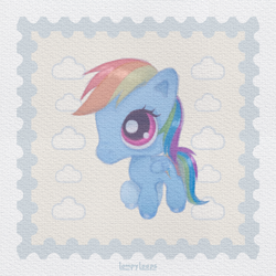 Size: 1500x1500 | Tagged: safe, artist:lompyloops, derpibooru import, rainbow dash, pegasus, pony, g4, female, littlest pet shop, mare, solo, style emulation