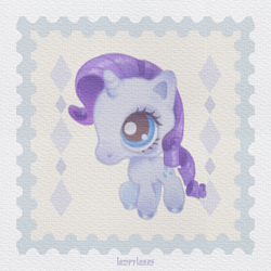 Size: 1500x1500 | Tagged: safe, artist:lompyloops, derpibooru import, rarity, pony, unicorn, g4, female, horn, littlest pet shop, mare, solo, style emulation