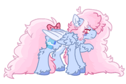 Size: 1199x800 | Tagged: safe, artist:kazmuun, derpibooru import, oc, oc only, oc:sugarfluffs, pegasus, pony, ahoge, blue coat, blue hooves, blue wingtips, blush lines, blushing, bow, butt fluff, chest fluff, chibi, colored, colored belly, colored eyelashes, colored hooves, colored lineart, colored pinnae, colored wings, colored wingtips, commission, ear fluff, ears, eye markings, facial markings, feminine stallion, flat colors, fluffy, folded wings, frown, heart, heart ahoge, heart eyes, hock fluff, hooves, leaning, leaning forward, leg fluff, long mane, long mane male, long tail, looking back, male, male oc, narrowed eyes, pale belly, pink bow, pink mane, pink tail, profile, red eyelashes, red eyes, signature, simple background, solo, stallion, stallion oc, standing, tail, tail accessory, tail bow, transparent background, two toned wings, unshorn fetlocks, wing fluff, wingding eyes, wings