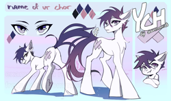 Size: 4435x2609 | Tagged: safe, artist:chamommile, derpibooru import, pony, any gender, any race, any species, commission, cute, full body, looking at you, reference, reference sheet, smiling, smiling at you, solo, your character here