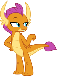 Size: 3000x4011 | Tagged: safe, artist:cloudy glow, derpibooru import, smolder, dragon, g4, dragoness, female, fist bump, high res, simple background, solo, transparent background, vector