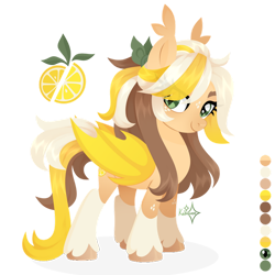 Size: 828x828 | Tagged: safe, artist:kabuvee, derpibooru import, oc, oc only, oc:zesty squeeze, bat pony, pony, bat pony oc, commission, cutie mark, ears, eyelashes, female, female oc, floppy ears, mare, mare oc, pony oc, reference sheet, simple background, slit eyes, smiling, solo, transparent background, watermark