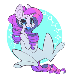 Size: 850x850 | Tagged: safe, artist:cutesykill, derpibooru import, rarity, pony, unicorn, g4, beanbrows, big ears, blue eyes, blue eyeshadow, blue sclera, blue teeth, circle background, colored eyebrows, colored pinnae, colored sclera, colored teeth, ears, eyebrows, eyelashes, eyeshadow, female, horn, lidded eyes, makeup, mare, no catchlights, purple mane, purple tail, raised hooves, ringlets, sharp teeth, sitting, solo, spread legs, spreading, tail, teeth, thick eyelashes, three quarter view, underhoof, unicorn horn, white coat