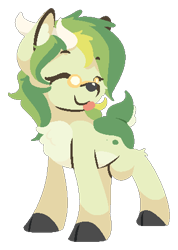 Size: 326x458 | Tagged: safe, artist:rhythmpixel, derpibooru import, oc, oc only, oc:rhythm fruit, deer, :p, deer oc, female, glasses, lineless, non-pony oc, simple background, solo, tongue, tongue out, transparent background