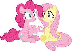 Size: 4188x3000 | Tagged: safe, artist:cloudy glow, derpibooru import, fluttershy, pinkie pie, earth pony, pegasus, pony, g4, duo, duo female, exploitable meme, female, mare, meme, same voice actor, simple background, transparent background, vector