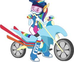 Size: 4125x3500 | Tagged: safe, artist:octosquish7260, derpibooru import, rainbow dash, human, better together, equestria girls, fomo, g4, boots, clothes, compression shorts, cute, cutie mark on clothes, dashabetes, female, helmet, motorcycle, motorcyclist, open sweatshirt, rainbow dash is best human, rainbow sass, rainbow socks, shirt, shoes, simple background, skirt, socks, solo, striped socks, sweatshirt, t-shirt, teenager, transparent background, wristband