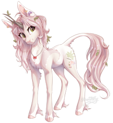 Size: 1600x1746 | Tagged: safe, artist:doekitty, derpibooru import, oc, oc only, oc:hazel (doekitty), pony, unicorn, female, horn, mare, simple background, solo, transparent background, wood horn