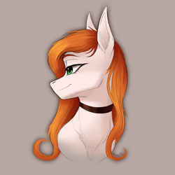 Size: 2000x2000 | Tagged: safe, artist:klarapl, derpibooru import, oc, oc only, oc:shimmering song, earth pony, pony, bust, female, side view, singer