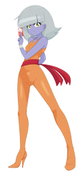 Size: 2179x4625 | Tagged: safe, artist:batipin, derpibooru import, limestone pie, human, equestria girls, g4, 2d, bangs, card, cats eye, clothes, equestria girls-ified, fangs, female, leotard, looking at you, smiling, smiling at you