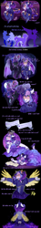 Size: 1630x9000 | Tagged: safe, artist:bunnari, derpibooru import, oc, oc:astral tome, oc:spectra nocturna, alicorn, anthro, alicorn oc, bad end au, balancing, claws, clothes, comic, curved horn, dress, eye clipping through hair, eyebrows, eyebrows visible through hair, faceplant, fangs, female, glasses, glasses chain, horn, jewelry, lyrics, magic, magical lesbian spawn, offspring, parent:nightmare moon, parent:twilight sparkle, parents:twimoon, regalia, siblings, sisters, spread wings, sweat, telekinesis, text, wing claws, wings