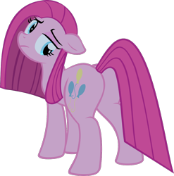 Size: 994x1005 | Tagged: safe, artist:retroponybro, derpibooru import, pinkie pie, earth pony, pony, g4, balloonbutt, base used, butt, female, full body, inkscape, looking back, mare, pinkamena diane pie, plot, sad, simple background, solo, transparent background, vector, worried