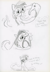 Size: 2091x3000 | Tagged: safe, artist:ja0822ck, derpibooru import, oc, oc only, original species, snake, snake pony, cookie, female, food, mare, sketch, swallowing, traditional art