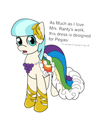 Size: 2448x3264 | Tagged: safe, artist:anonymous, derpibooru import, coco pommel, rainbow dash, earth pony, pony, g4, clothes, drawthread, dress, female, gala dress, mare, rainbow dash's gala dress, requested art, simple background, solo, transparent background, worried