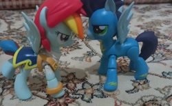 Size: 720x447 | Tagged: safe, derpibooru import, rainbow dash, soarin', pegasus, pony, g4, female, male, mare, shipping, soarindash, stallion, straight, toy