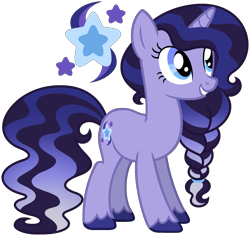 Size: 1803x1702 | Tagged: safe, artist:strawberry-spritz, derpibooru import, oc, oc only, oc:moonflower dream, pony, unicorn, base used, blue eyes, braid, braided ponytail, colored hooves, curly hair, curly mane, eyelashes, female, female oc, gradient mane, gradient tail, hooves, horn, long mane, long tail, mare, mare oc, navy mane, navy tail, offspring, parent:night light, parent:twilight velvet, parents:nightvelvet, ponytail, purple coat, purple hooves, purple mane, purple tail, show accurate, simple background, solo, standing, striped mane, striped tail, tail, three quarter view, tied hair, tied mane, transparent background, unicorn oc, unshorn fetlocks, wavy tail