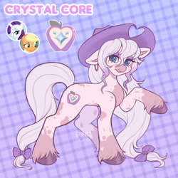 Size: 2048x2048 | Tagged: safe, artist:pinxpony, derpibooru import, oc, oc only, oc:crystal core, earth pony, pony, g4, earth pony oc, fusion, fusion:applejack, fusion:rarity